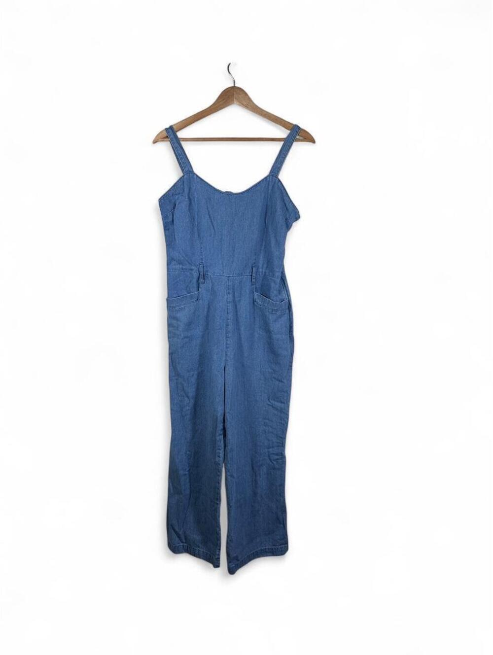 Rewash Denim Jumpsuit Medium Wide Leg Sleeveless Utility Jean One Piece